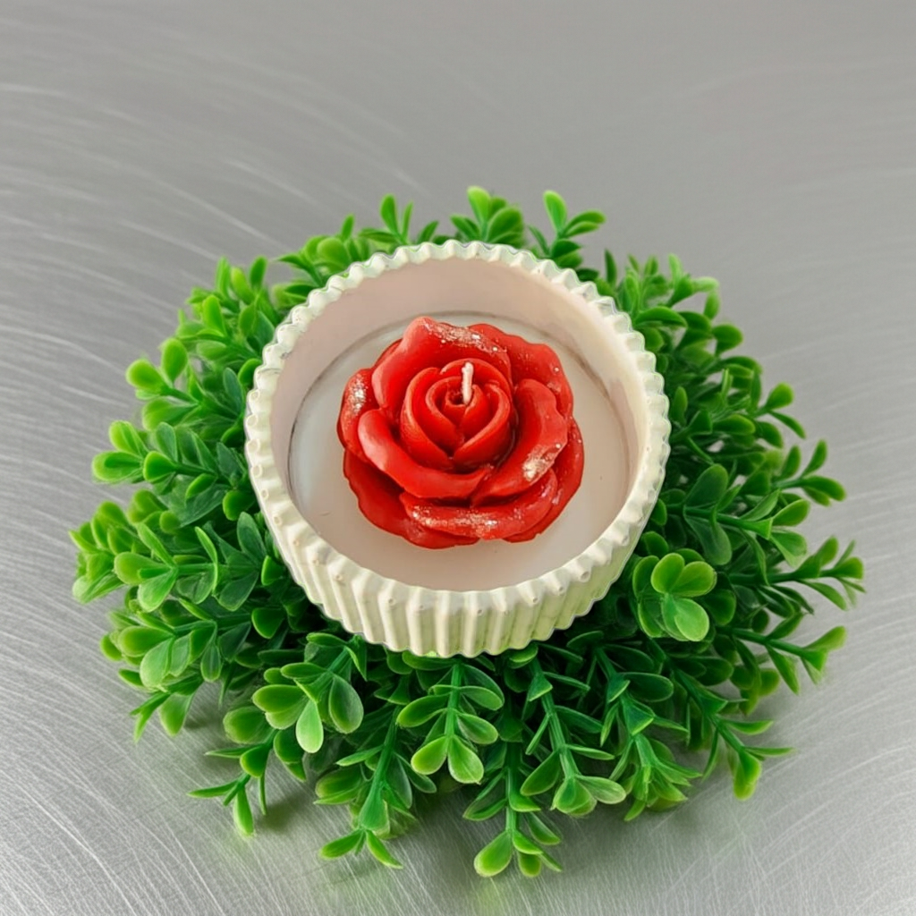 Candle - Bowl and Flower