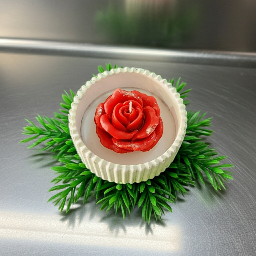 Candle - Bowl and Flower