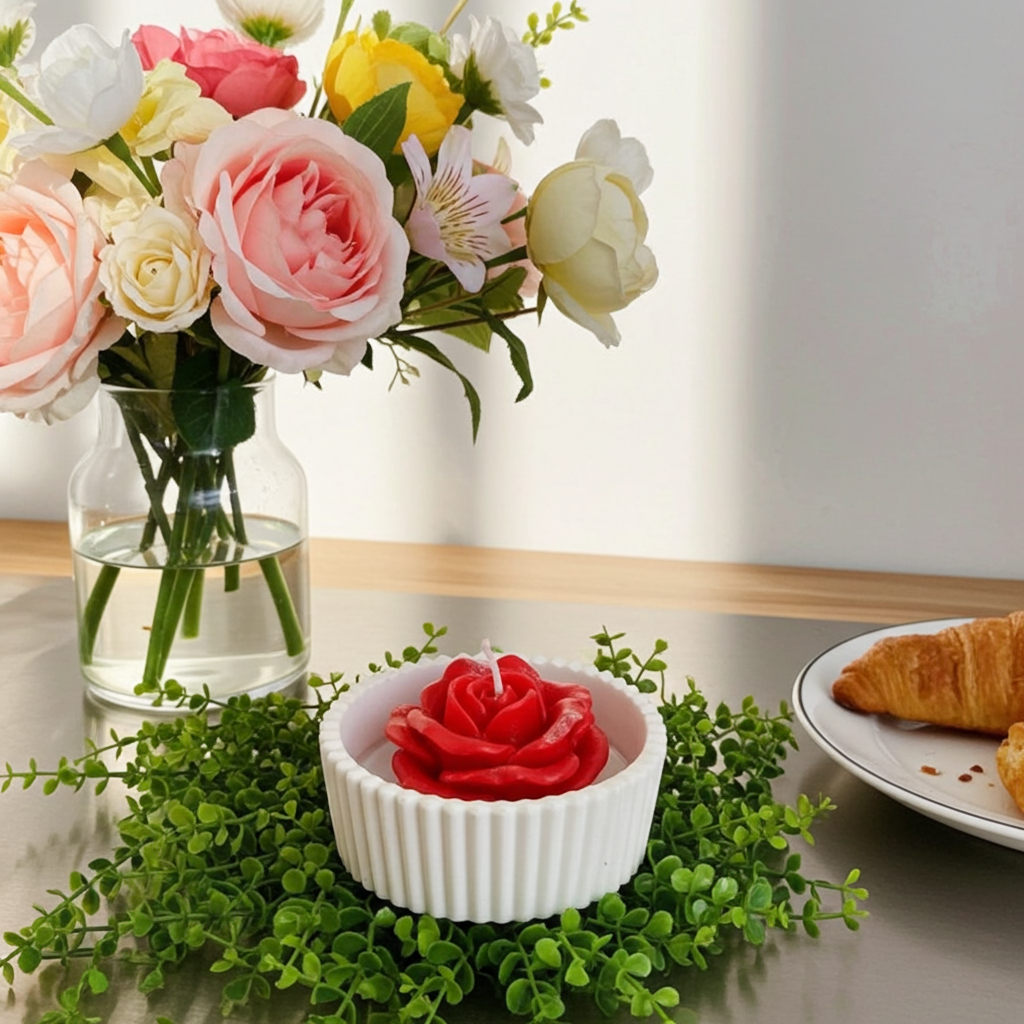 Candle - Bowl and Flower