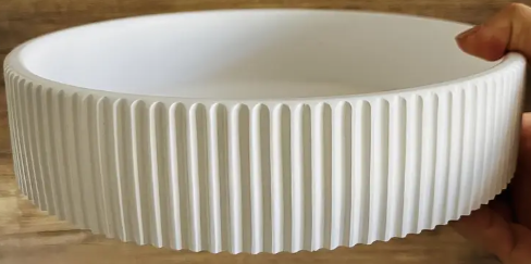 Round Striped Flat Bowl