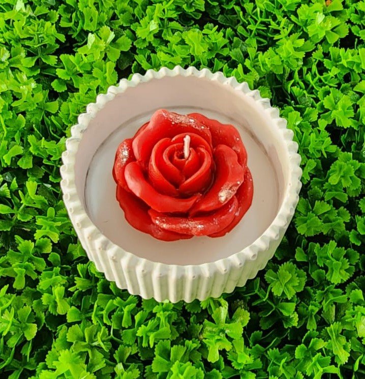 Candle - Bowl and Flower