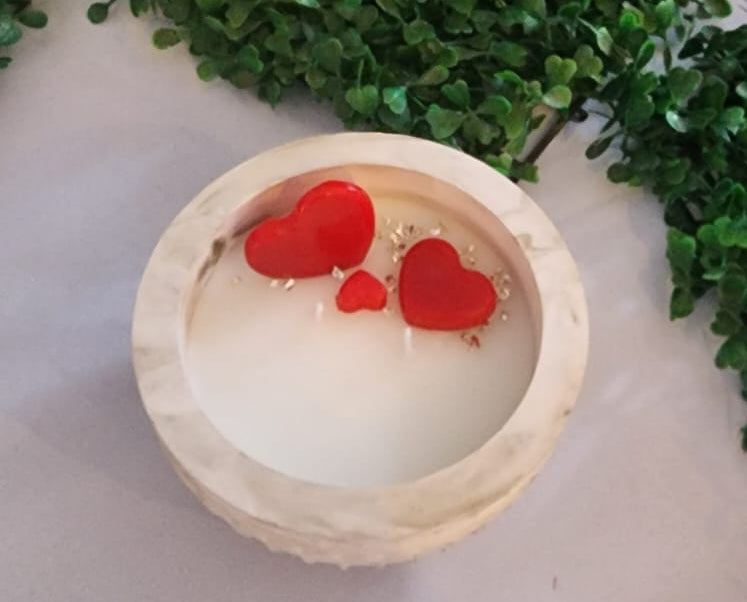 Candle - Bowl and Heart candle Decor